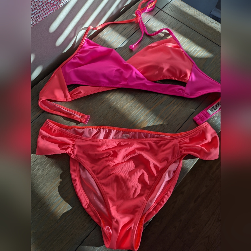Neon Pink and Coral Bikini